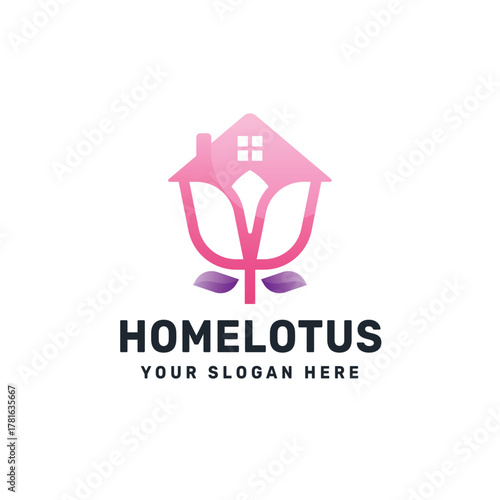 Floral Home Logo – Abstract House and Flower Symbol for Eco Living, Wellness, and Lifestyle Branding