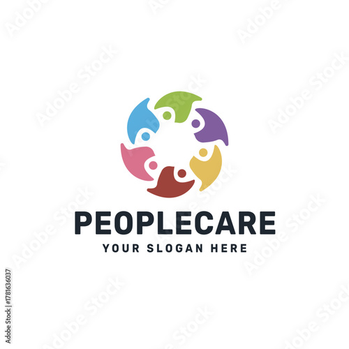 Unity Circle Logo – Colorful Human Figures Representing Diversity and Collaboration