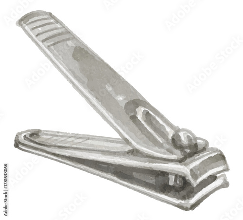 Hand painted watercolor nail clipper isolated