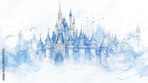 Enchanting children's book illustration featuring a whimsical castle.