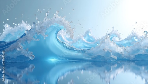 Crystalline Wave Blending Glass and Liquid Abstract Energy”