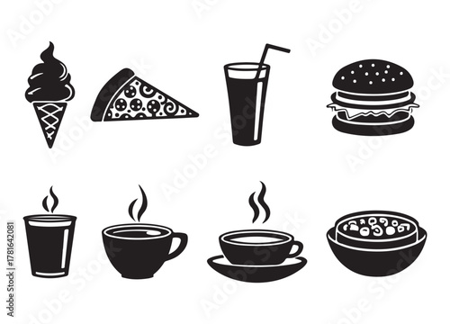 Restaurant and Snack Icons Set