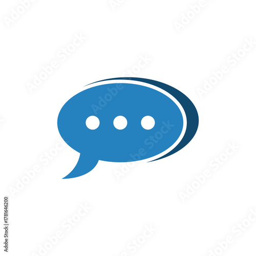 A blue speech bubble icon with three dots, representing communication and dialogue.