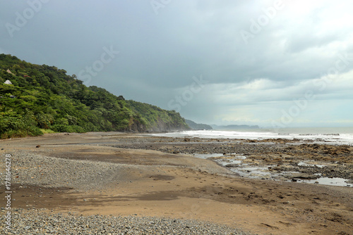 Beautiful wild beach at the pacific coast in Costa Rica.