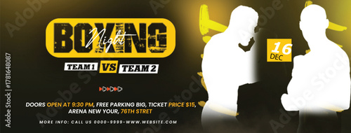 Intense boxing match between two fighters