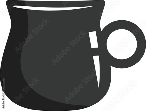 vector illustration of a black mug