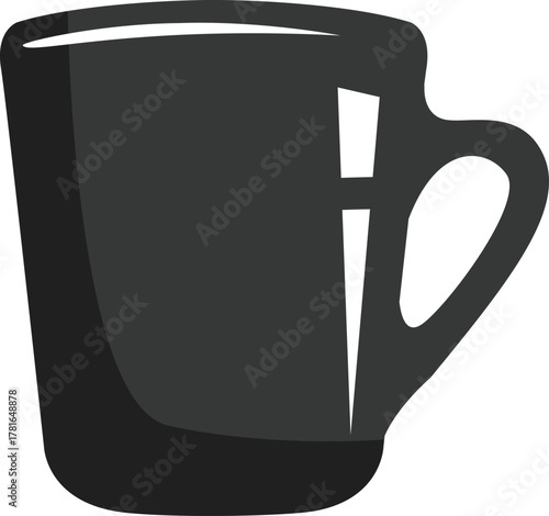 vector illustration of a black mug