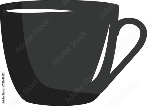 vector illustration of a black mug