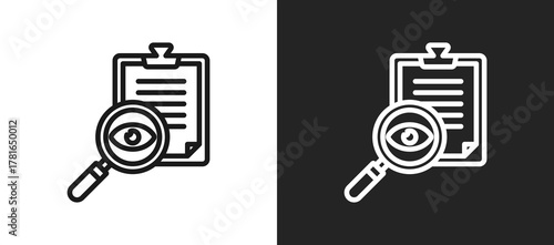 Audit Document Outline Icon In Black And White Filled Style
