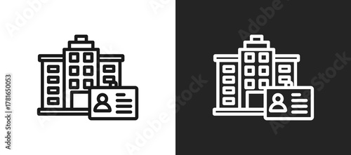 Inspector Id Outline Icon In Black And White Filled Style