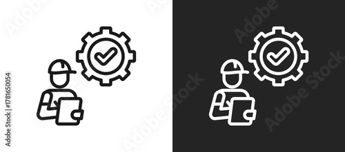 Quality Control Outline Icon In Black And White Filled Style