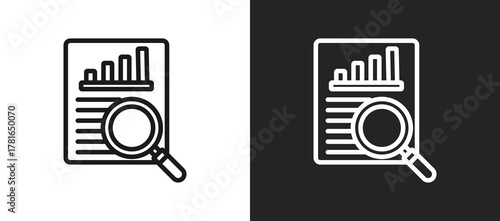 Inspection Report Outline Icon In Black And White Filled Style