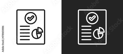 Compliance Check Outline Icon In Black And White Filled Style