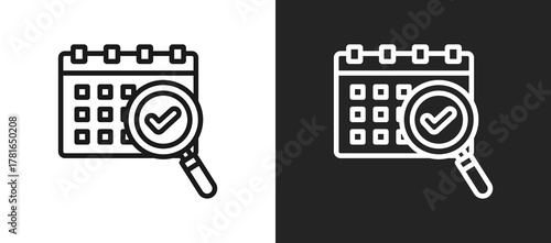 Pre Inspection Outline Icon In Black And White Filled Style
