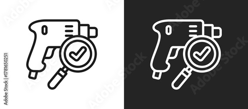 Equipment Check Outline Icon In Black And White Filled Style