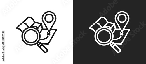Inspection Location Outline Icon In Black And White Filled Style