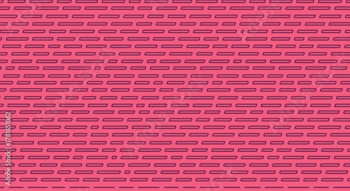 Abstract pattern featuring rows of dark pink outlined dashes on a bright fuchsia background, creating a modern and rhythmic design.