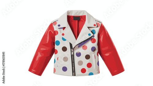 Red shirt with tie isolated on white background