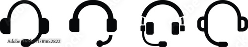 Headphone customer support Customer service or customer support headset or headphones flat vector icon for apps and websites Support service. Vector isolated icons. Customer support