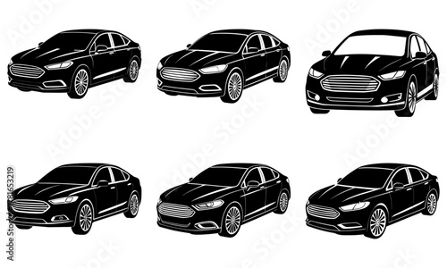 Sleek sedan car collection for automotive design projects, perfect for presentations, marketing materials, and modern vehicle visuals showcasing stylish transport