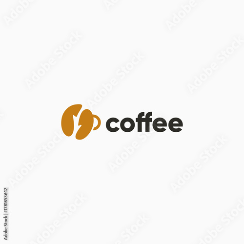 Minimalist Coffee Bean Cup Logo