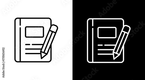Sketchbook  White Icon Set Design