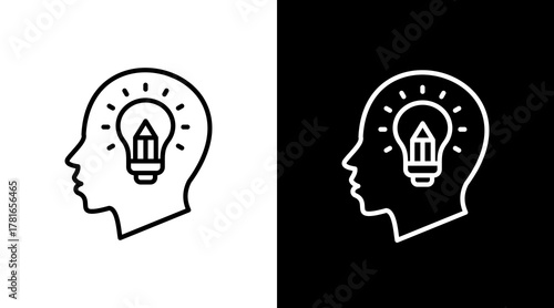 Creativity  White Icon Set Design