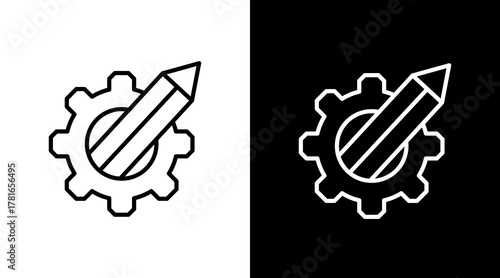 Writing  White Icon Set Design