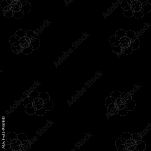 Wallpaper Mural Abstract Black Background with Gray Flower of Life Circle Patterns Sacred Geometry Line Art for Wallpapers Designs and Spiritual Graphics Torontodigital.ca
