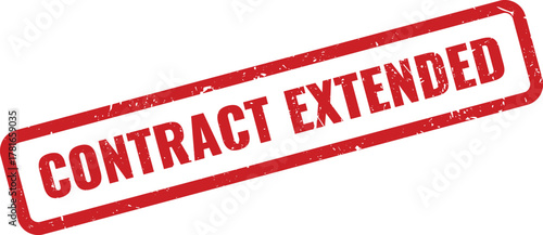 Contract Extended red grunge rubber stamp official mark for prolonged agreement duration
