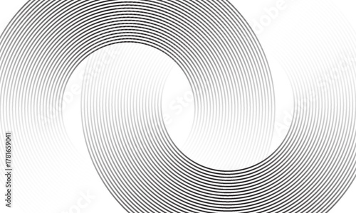 Black mascara circular texture, brush stroke isolated on white background. vector eps10