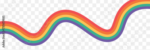 Vintage retro style vector lines, rainbow wavy stripes