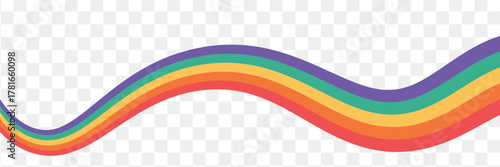 Vintage retro style vector lines, rainbow wavy stripes