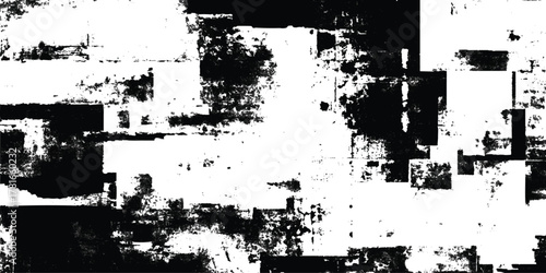 Abstract distorted black white motion glitch overlay effect distress texture for web banner and design.