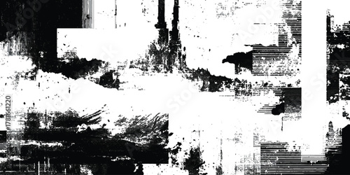 abstract black ink splatter artwork on a clean white background. The dynamic, chaotic pattern features bold drips.