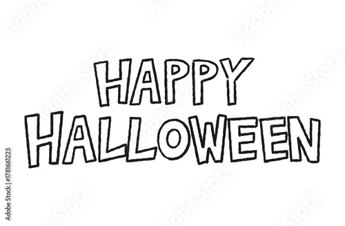 英語でハロウィンと書かれたデザインテキスト