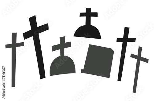 お墓のシルエット