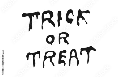 英語でトリックオアトリートと書かれたデザインテキスト