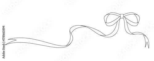 リボンのフレーム、デコレーション素材、線画