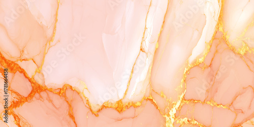 Abstract soft pink and gold marble ink texture background with fluid waves and metallic accents for luxury design.