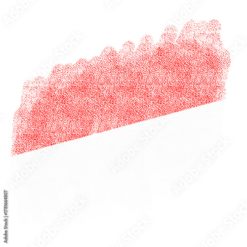 Abstract Rough Paint Stroke Red and White