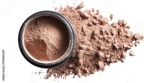 Light brown powder cosmetic, loose and in compact