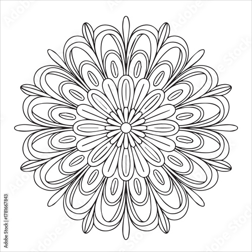 vector illustration of a round shape mandala