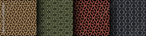 Geometric Patterns Set Contrast Colors
