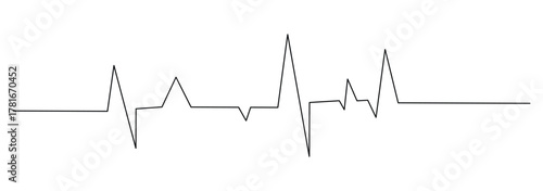 stethoscope integrated into ECG heartbeat line illustration, symbolizing heart checkup, diagnostics and cardiology in minimalist vector style