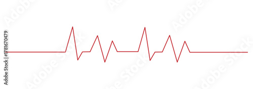 stethoscope integrated into ECG heartbeat line illustration, symbolizing heart checkup, diagnostics and cardiology in minimalist vector style