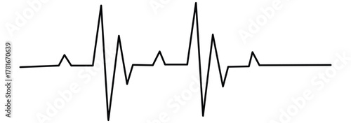 stethoscope integrated into ECG heartbeat line illustration, symbolizing heart checkup, diagnostics and cardiology in minimalist vector style