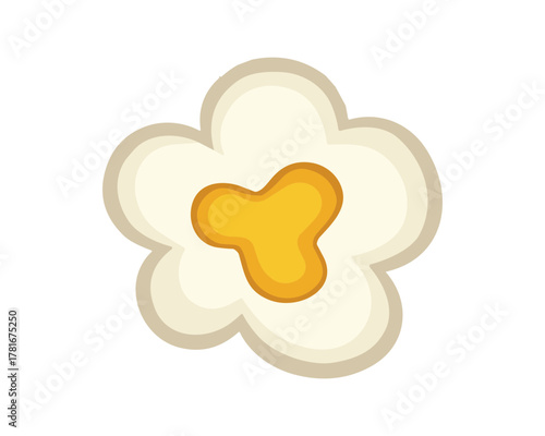 Isolated fluffy white popcorn kernel icon