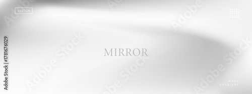 Metallic web background. Silver mirror gradient with steel foil texture for luxury website or app ui. Vector illustration.