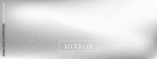 Silver gradient web background. Abstract chrome texture and shiny foil for modern ui or banner designs. Vector illustration.